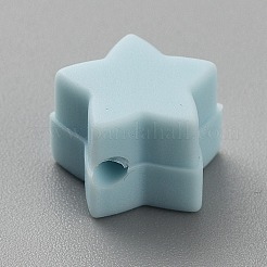 スターシリコンフォーカルビーズ  DIYの看護ネックレス用  ライトブルー  11x12x8.5mm  穴：2.2mm&nbsp;SIL-TAC0008-08E