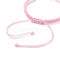 2本ナイロン編み込みブレスレット作り  ピンク  内径：2インチ（5.2cm）&nbsp;BJEW-JB07525-02