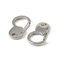 304ステンレススチールロッククライミングカラビナ  キースナップクラスプ  ハート  ステンレス鋼色  30x17x6.5mm  穴：4x4mm  内径：12mm&nbsp;STAS-F364-02P-02