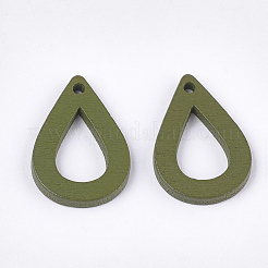 Painted Poplar Wood Pendants&nbsp;WOOD-T021-08K