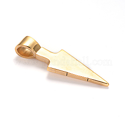三角振り子 304 ステンレス ビッグ スチール ペンダント  アンティーク黄金  55.5x17.5x9.5mm  穴：9x6mm&nbsp;STAS-L172-03AG