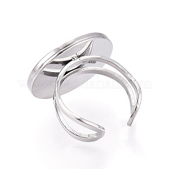 304 Stainless Steel Cuff Ring Findings&nbsp;STAS-S080-040H-P