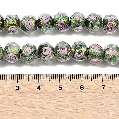 Handmade Foil Lampwork Beads Strands&nbsp;FOIL-S136-001A