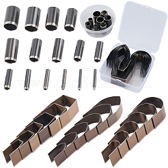 ステンレススチール製レザーベルトエンドパンチカッター18個  ステンレス鋼色  29~48x15.5~38.5x24mm&nbsp;TOOL-CL0001-05