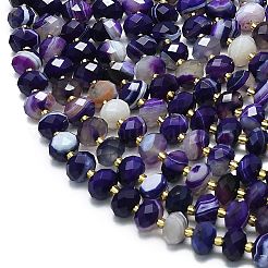 Natural Banded Agate Beads Strands&nbsp;G-P573-A12-01