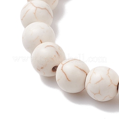 2Pcs Anti-Tarnish Electroplate Round Glass & Synthetic Turquoise Beads Stretch Bracelets for Women&nbsp;BJEW-JB12665