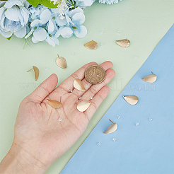 真鍮スタッドピアス10個  穴付き  花弁  30個のプラスチック製イヤーナット付き  18KGP本金メッキ  19.5x13mm  穴：1.4mm  ピン：0.7mm&nbsp;KK-BC0011-53