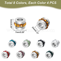 32Pcs 8 Colors 304 Stainless Steel Rhinestone Beads&nbsp;STAS-DC0010-94