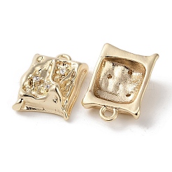 Brass Micro Pave Clear Cubic Zirconia Pendants&nbsp;KK-G491-19G