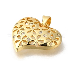 Rack Plating Brass with Cubic Zirconia Pendants&nbsp;KK-Z086-12G-02