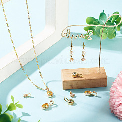 4pcs 2 Styles Cubic Zirconia Charm with 2pcs Stainless Steel Rhinestone Charm&nbsp;ZIRC-TA0001-35