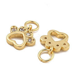 Rack Plating Brass Micro Pave Clear Cubic Zirconia Charms&nbsp;KK-U030-07G