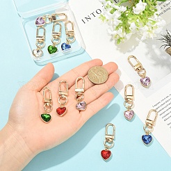 12Pcs 6 Colors Glass Rhinestone Pendant Decorations&nbsp;HJEW-YW00407