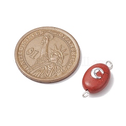 Natural Mixed Stone Connector Charms&nbsp;PALLOY-JF02729