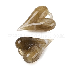 アクリルパーツ  ハート  キャメル  27x20.5x8.5mm  穴：3x3mm&nbsp;OACR-M025-01H