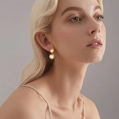 12ペア12スタイルのプラスチック製模造真珠ダングルスタッドピアス、スターリングシルバーのピン付き  女性用鉄チェーンタッセルイヤリング  混合図形  ミックスカラー  10~90mm  ピン：0.6~0.8mm  1ペア/スタイル&nbsp;EJEW-AN0003-20