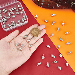 ハロウィン合金ペンダント60個。  スカル  プラチナ  13x7x6.5mm  穴：1.8mm&nbsp;FIND-UN0002-50P