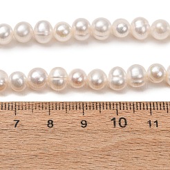 天然養殖淡水パールビーズ連売り  ポテト  グレード3 A  古いレース  6~7mm  穴：0.6mm  約59個/連  13.78''（35センチメートル）&nbsp;PA-CBABE82-10