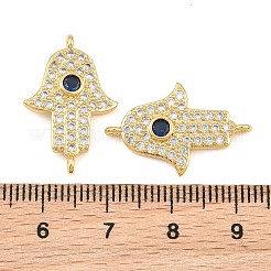 Brass Micro Pave Marine Blue Cubic Zirconia Connector Charms&nbsp;CU-CBAB719-07G-E