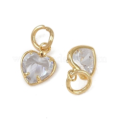 Brass Micro Pave Cubic Zirconia Pendants&nbsp;KK-Z120-05G-02