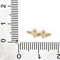 真鍮舗装クリアキュービックジルコニアコネクタチャーム  フラットラウンドいリンク  18KGP本金メッキ  4x12x2.5mm  穴：1mm&nbsp;CU-CBA3D76-02G