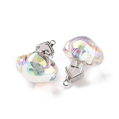 UV Plating Rainbow Iridescent Transparent Acrylic Pendants&nbsp;OACR-P014-02P-02