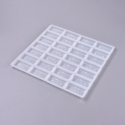 Diyドミノシリコンモールド  レジン型  UVレジン用  エポキシ樹脂ジュエリー作り  ホワイト  218x204x8mm  内径：50x24x8mm&nbsp;X-DIY-K017-04