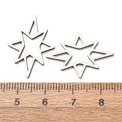 ステンレスペンダント201個  スターのチャーム  レーザー切断  切り取る  ステンレス鋼色  25x17.5x1mm  穴：2x5mm&nbsp;SA-Z001-04P