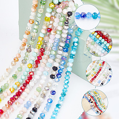 9 Strands 9 Color Electroplate Glass Beads Strands&nbsp;EGLA-AR0001-21