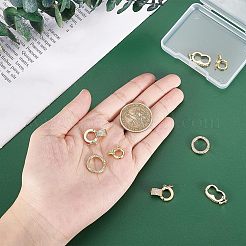 8Pcs 4 Style Brass Micro Pave Clear Cubic Zirconia Twister Clasps&nbsp;ZIRC-CA0001-09