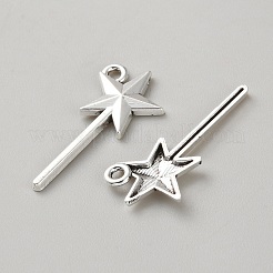 合金のチベット風チャーム  スター  アンティークシルバー  25x12x2mm  穴：1.6mm&nbsp;FIND-WH20012-64AS