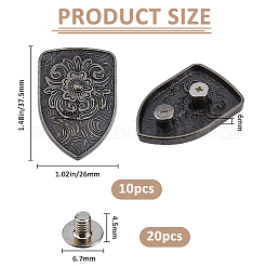 10Pcs Alloy Decorative Rivets&nbsp;BUTT-FH0001-028B