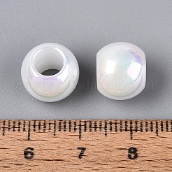 Abs 樹脂ヨーロッパ ビーズ  大きな穴のビーズ  ロンデル  乳白色  9x11.5mm  穴：6mm&nbsp;SACR-T017-80
