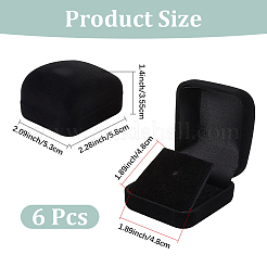 ベルベットのジュエリーギフト収納ボックス  長方形  ブラック  5.8x5.3x3.55cm&nbsp;CON-CY0001-01A-01