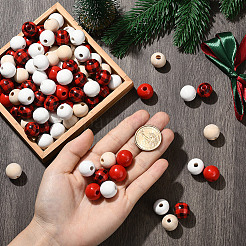 200Pcs 4 Colors Painted Natural Wood Beads&nbsp;WOOD-SP0001-65