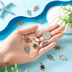 40Pcs 5 Colors Zinc Alloy Enamel Connector Charms&nbsp;ENAM-YS0001-08