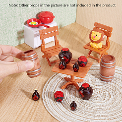 木製樽ミニチュアオーナメント5個  マイクロランドスケープホームドールハウスアクセサリー  小道具の装飾のふりをする  ミックスカラー  10.5~27x16~42mm&nbsp;DIY-WH0308-915