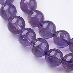 Natural Amethyst Bead Strands&nbsp;G-J376-20-6mm
