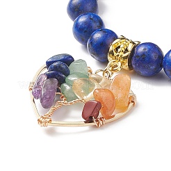 Natural Lapis Lazuli(Dyed) Stretch Bracelet&nbsp;BJEW-JB08747-02