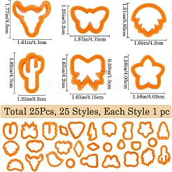 25 個のプラスチック金型  クッキーカッター用  DIY ポリマー粘土切断ツール  ダークオレンジ  22~47x21~47x14~15mm  25個/セット&nbsp;AJEW-WH20002-06A