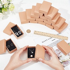 厚紙ジュエリーセットボックス  リングのために  ネックレス  長方形  淡い茶色  8x5x3cm&nbsp;CBOX-BC0004-88