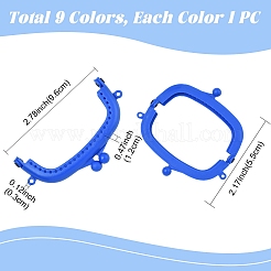 9個 9色 ABSプラスチック 財布ハンドルフレーム  バッグミシン用  ミックスカラー  55x96x12mm  穴：3mm  1pc /カラー&nbsp;PURS-YW0001-03
