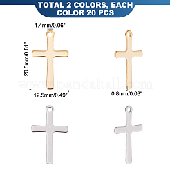 40Pcs 2 Colors 201 Stainless Steel Pendant Sets&nbsp;STAS-UN0044-79