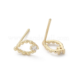 Brass Glass Stud Earrings&nbsp;EJEW-Q014-22G