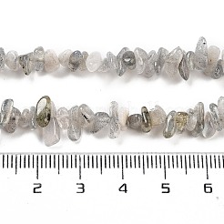 天然石ラブラドライトビーズ連売り  チップ  グレードA  3~10x3~5.5x2~4.5mm  穴：0.6mm  31.89''（81センチメートル）&nbsp;X-G-G0003-B43