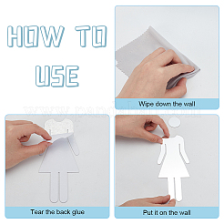 Acrylic TOILET Sign Stickers&nbsp;DIY-WH0569-66B-01