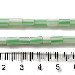 手作りのネパールランプワークビーズ  縞模様の列  アクアマリン  3.5~8x3.5~5mm  穴：1.2mm  約91~101個/連  25.59~26.38''（65~67センチメートル）&nbsp;LAMP-B023-04B-03