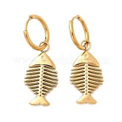 304 Stainless Steel Fish Hoop Earrings&nbsp;EJEW-K268-42G