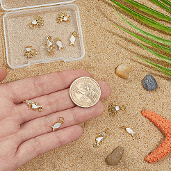 12Pcs 3Styles Brass Micro Pave Cubic Zirconia Pendants&nbsp;KK-BBC0028-53