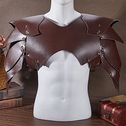 PUレザーアーマー  レトロスタイルのバイキング男性用男の子ステージショーコスプレ  ココナッツブラウン  550x865x13mm&nbsp;AJEW-WH20020-028